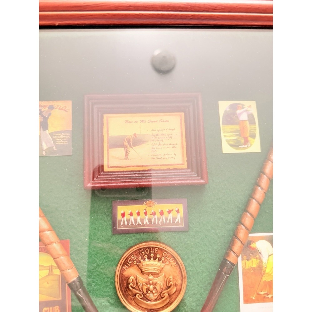 Vintage Golf Shadow Box Wall Decor Framed Clubs Balls Man Cave Display - Picture 3 of 8